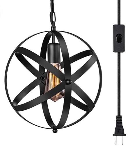 Plug in Pendant Light, No Bulb, Untested, Appears new - Lot 636A