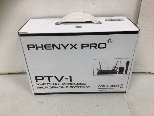 Phenyx Pro Dual Wireless Microphone System, Powers Up, Appears New - Lot 695A