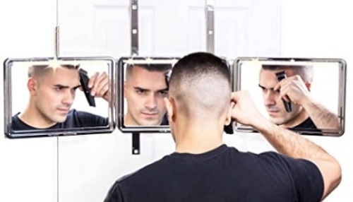 SELF-CUT SYSTEM LED Lighted 3 Way Mirror, Works, Appears New, Retail 149.95 - Lot 916