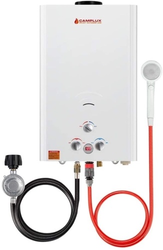 Camplux 16L Outdoor 4.22 GPM Digital Display Propane Gas Tankless Water Heater. Appears New with Open Box. E-Commerce Return - Lot 67