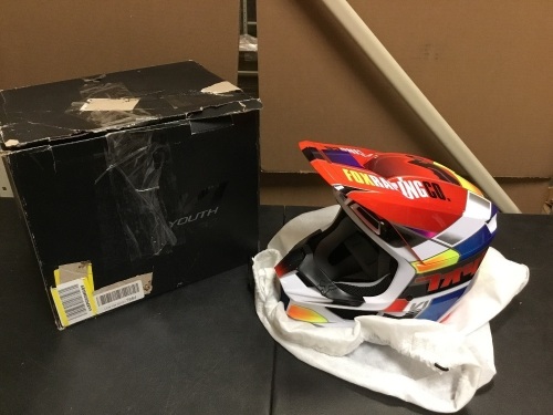 Fox Racing 2020 Youth V1 Helmet, Blue/Red, Medium - Appears New  - Lot 89
