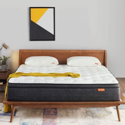 Sweetnight 12 Inch Plush Pillow Top Hybrid Mattress, Gel Memory Foam, Queen - Appears New  - Lot 90