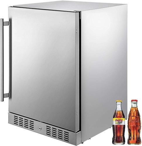 VEVOR 24" Built-in Stainless Steel Beverage Cooler Refrigerator (150L,Silver). Appears New with Dents. SEE PICTURES - Lot 96