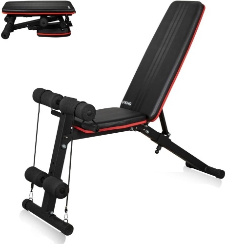 Adjustable Weight Bench - Utility Weight Bench for Full Body Workout- Foldable Flat/Incline/Decline Perfect for Bench Press, Sit-ups, Leg Lifts. New - Lot 142