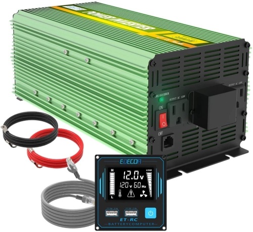 EDECOA 3000 Watt Power Inverter DC 12V to AC 110V 120V for Car Truck RV (3000W 12V (ET-RC Remote)). Appears New - Lot 242