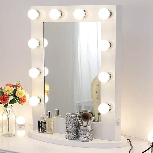 Chende Gloss White Hollywood Makeup Mirror. Appears New - Lot 256