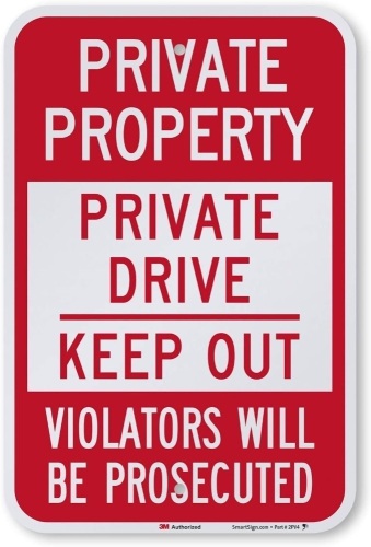 Lot of (20) SmartSign Private Property Signs, 12" x 18" 3M Engineer Grade Reflective Aluminum, Weather Resistant - New  - Lot 273