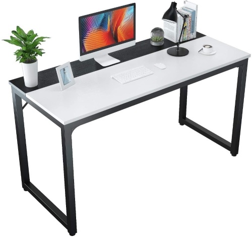 Foxemart 55” Modern Office Desk, White/Black - Appears New   - Lot 452