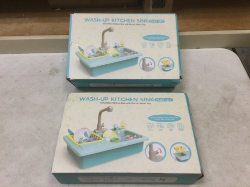 Lot of (2) Wash-Up Kitchen Sink Toy Sets. Appear New - Lot 470
