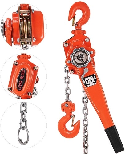 1.5T 3000LBS Ratchet Block Manual Lever Hoist Come Along Chain Puller Lift. Appears New - Lot 476