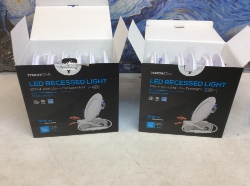 TORCHSTAR 12 Pack Basic Series 10W 4 Inch LED Recessed Lighting with Junction Box, 5000K Daylight - Appear New  - Lot 526