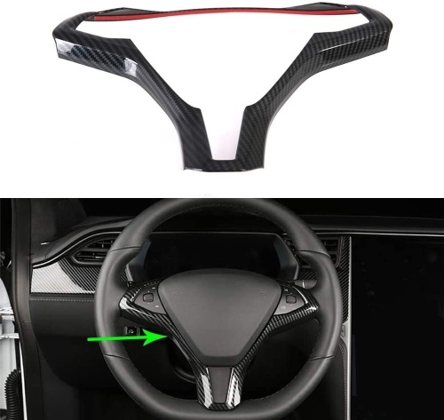 Case of Approx. (56) OBL Car Steering Wheel Frame Trim Covers for Tesla Model X 2016-2020 Interior Accessories ABS Imitation Carbon Fiber Inner Decoration - Appear New  - Lot 542