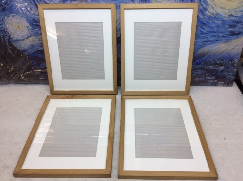 Lot of (4) Rustic Wood Gallery Frames, 11 x 14 Matted to 8 x 10 - New - Lot 630
