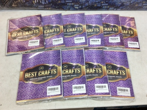 Lot of (10) JH Best Crafts Adhesive Magnetic Sheets, 8" x 10" - Appear New - Lot 640