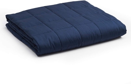 YnM 22lb Weighted Blanket with Premium Glass Beads, Navy, 60''x80'' - E-Comm Return, Appears New  - Lot 652