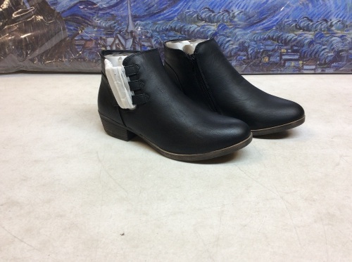 London Fog Tommy Women's Black Burnished Ankle Boot, 9M - Appear New  - Lot 688