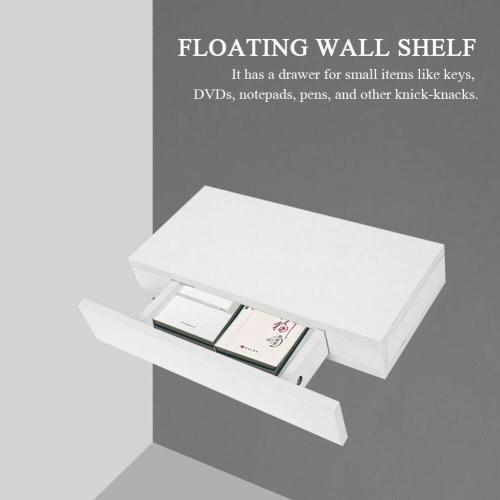 19"/31.5" Floating Wall Shelf Display Storage Shelf Bookshelf With Drawer White. Appears New - Lot 702