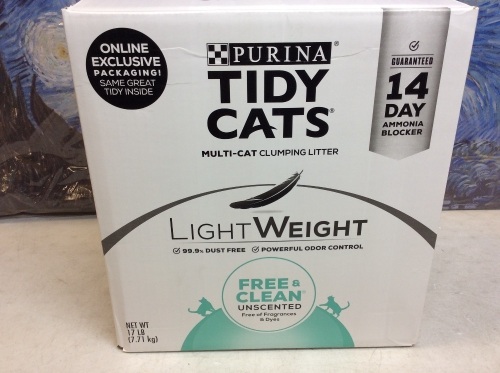 Purina Tidy Cats Light Weight Multi-Cat Clumping Litter, 17 Lb - New - Lot 719