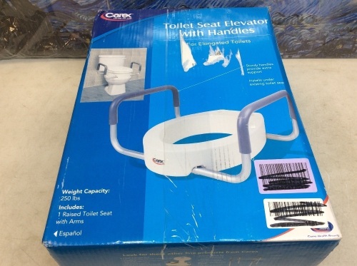 Carex Toilet Seat Elevator with Handles for Elongated Toilets - Appears New  - Lot 807