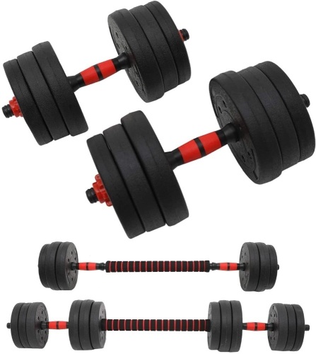 Adjustable Dumbbell Set with Connecting Rod - Appears New  - Lot 831