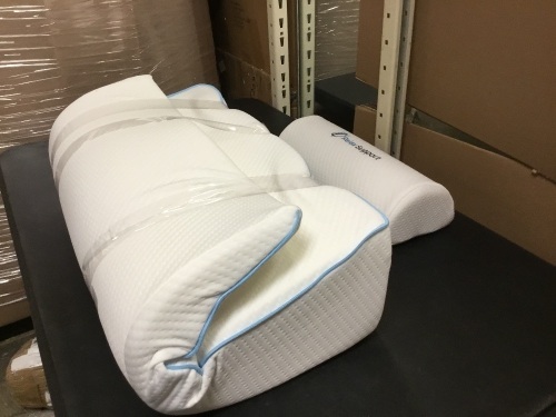 Memory Foam Wedge and Half Moon Pillow - Appear New  - Lot 852
