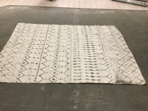 Moroccan Blythe Area Rug 6'7" x 9' Grey/Off-white - E-Comm Return, Appears New - Lot 891