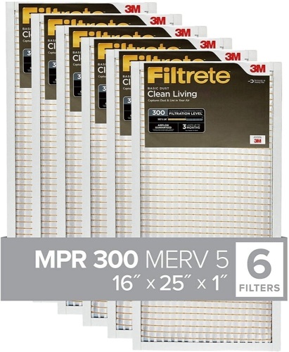 Filtrete 16x25x1, AC Furnace Air Filter, MPR 300, 6-Pack - Appears New  - Lot 901