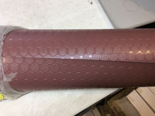 Rubber-Cal Coin Grip Flooring and Rolling Mat, Brown, 4' x 20' - Appears New  - Lot 902