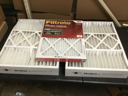 Lot of (1) Filtrete Allergen Defense Air Filters, 2 Pack, 16x20x1 & (2) 20 x 25 x 5 Air Filters - Appear New - Lot 917