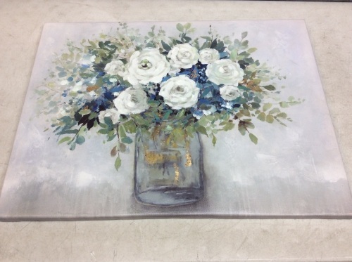 Flowers in Mason Jar Painting - Appears New  - Lot 926