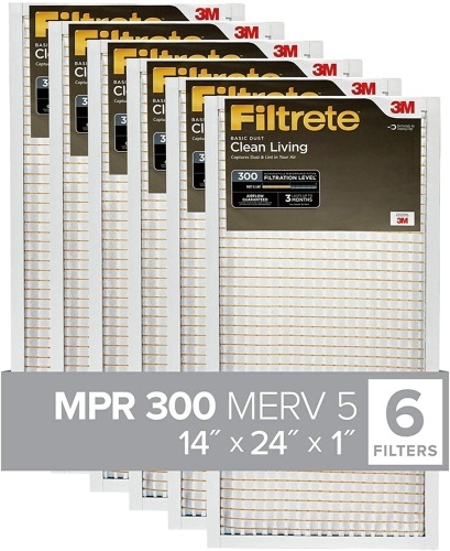 Filtrete 14x24x1, AC Furnace Air Filter, MPR 300, 6-Pack - Appears New  - Lot 928