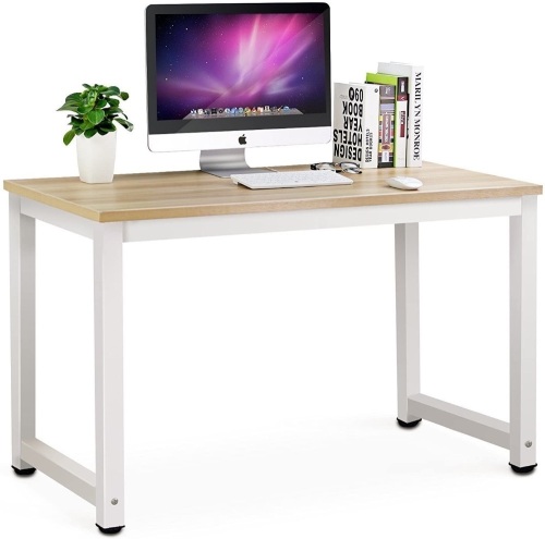 TribeSigns 47" Modern Simple Computer Desk, Light Walnut - Appears New   - Lot 942