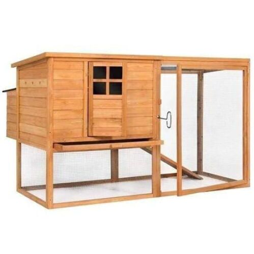 Outdoor Wooden Chicken Coop w/ Nesting Hen House Poultry Cage, 66" - Lot 64