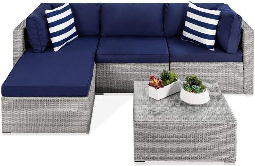 5-Piece Modular Outdoor Sofa Conversation Furniture Set - Lot 65