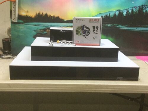 3 Tier Display Shelf with LED Strip Lights - Cracked - Lot 149