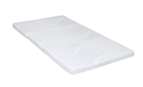 Portable 3in Queen Size Tri-Folding Memory Foam Gel Mattress Topper w/ Removable Cover - Lot 326