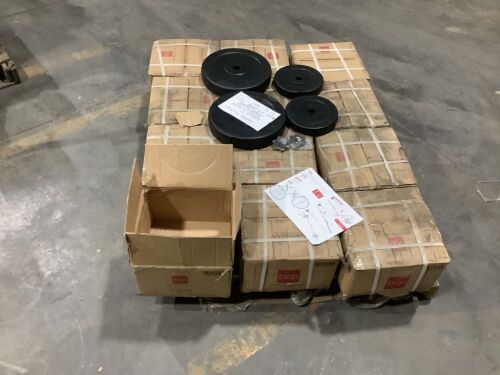 Lot of (12) Sets of Weight Plates, 55lb & 2 Lock Collars - No Curl Bars  - Lot 345