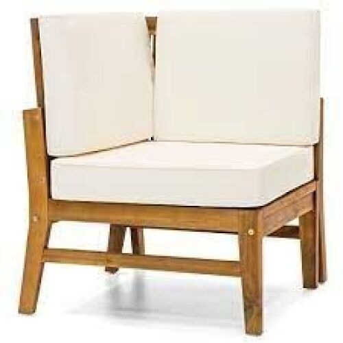 Wooden Patio Sofa Bench Corner Piece & Sofa Table  - Lot 403