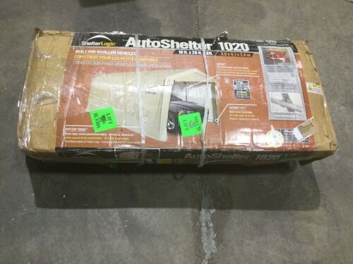 ShelterLogic 10' x 20' x 8' All-Steel Metal Frame Peak Style Roof Instant Garage and AutoShelter - Lot 445