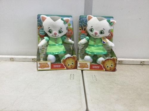 Lot of (2) Daniel Tiger's Neighborhood Friend Katerina Kittycat Plush, 12 inches   - Lot 503