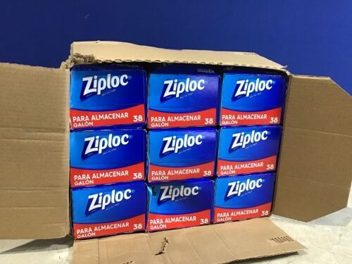 Case of (9) Ziploc Gallon Storage Bags, 38 ct  - Lot 563