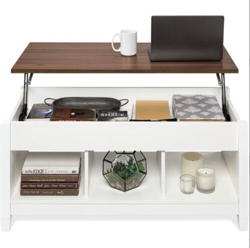 Multifunctional Lift Top Coffee Table w/ Hidden Storage, 3 Cubbies - Lot 622