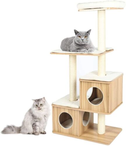 Multi-Tier Wooden Cat Tree Tower  - Lot 625