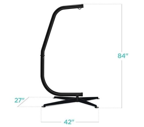 Curved Hanging Hammock C-Stand w/ All-Weather, Steel Frame - Stand Only - Lot 639