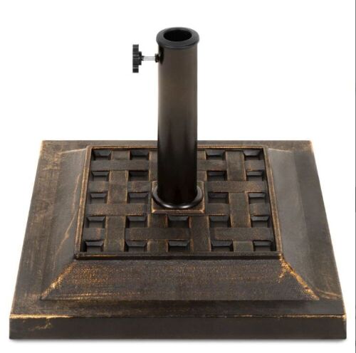 26lb Steel Square Patio Umbrella Base Stand, Basketweave Pattern - Lot 652