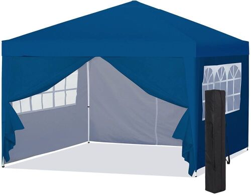 10x10ft Lightweight Portable Instant Pop Up Canopy Shade Shelter Gazebo Tent w/Carry Case and Side Walls - Lot 851