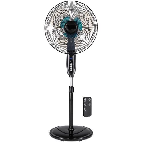 Adjustable 16in Oscillating Pedestal Fan w/ 7.5 Hour Timer, Double Blades, Remote Control - Lot 887