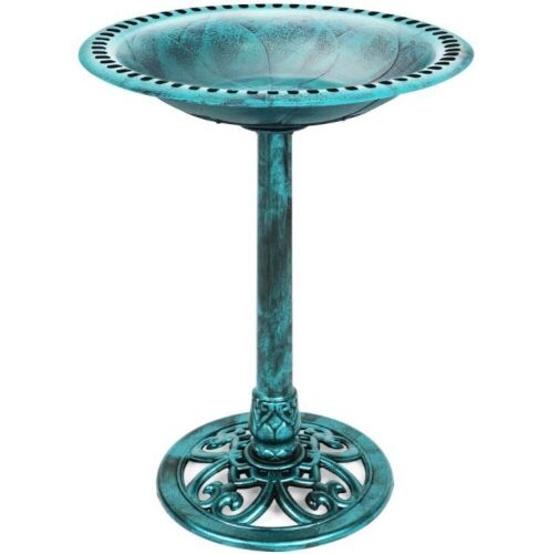 Vintage Outdoor Garden Bird Bath w/ Fleur-de-Lis Accents - Lot 935