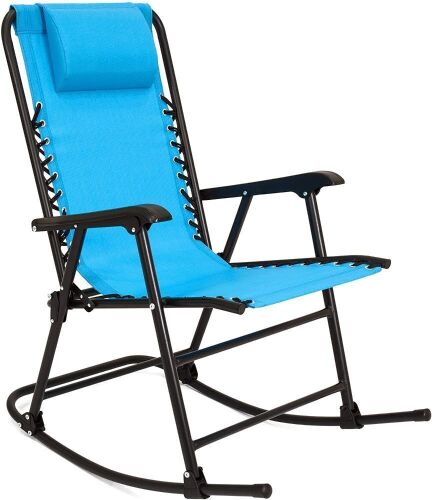 Foldable Zero Gravity Rocking Mesh Patio Lounge Chair w/Headrest Pillow - Lot 1009