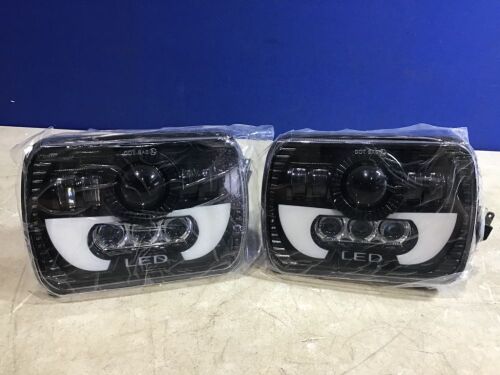 Pair of DOT 7x6'' 5x7 LED Headlight DRL Projector Beam for Tacoma Tundra 4Runner Truck - Lot 1032